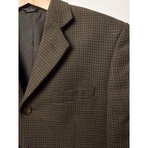 Vintage Men's Bob Mackie Classic Wool Blend Blazer Brown 42 90's USA Houndstooth